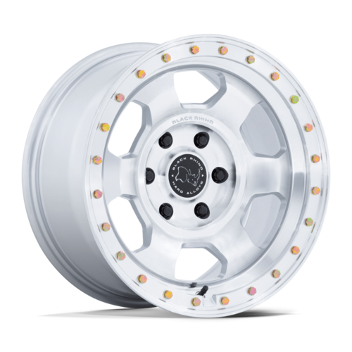 Black Rhino Hard Alloys BR029 TROOPER 17x8.5 Inch Gloss Silver Machined Face Wheel
