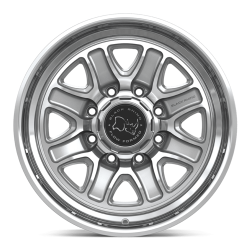 Black Rhino Hard Alloys BR032 ECHO 18x9 Inch Gloss Silver Machined Face Wheel