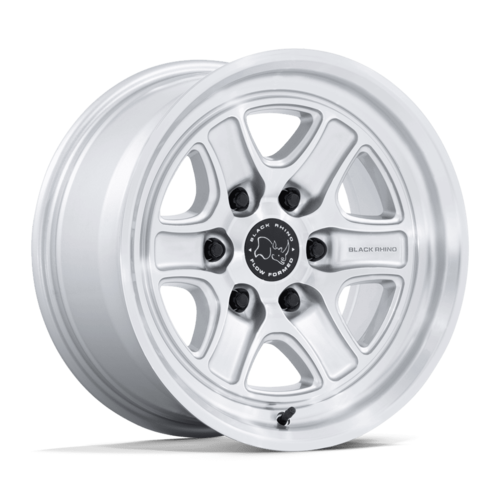 Black Rhino Hard Alloys BR032 ECHO 17x8.5 Inch Gloss Silver Machined Face Wheel
