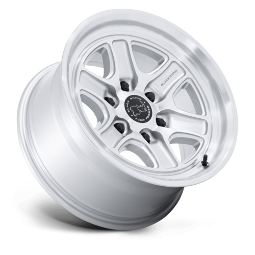 Black Rhino Hard Alloys ECHO 17x8.5 Inch Gloss Silver with Machined Face Wheel - 6x139.7 Bolt Pattern +25 Offset