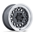 Black Rhino Hard Alloys BR034 GRAZ 17x8.5 Inch Gloss Gunmetal Wheel with Machined Lip
