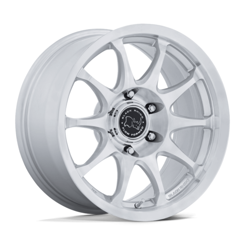 Black Rhino Hard Alloys BR038 RONIN 17x8.5 Inch Gloss Silver with Machined Face Wheel