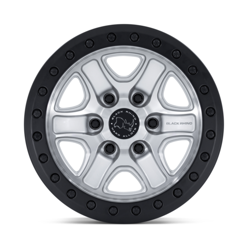 Black Rhino Hard Alloys BR200 ECHO TRAIL LOCK Beadlock Wheel 17x8.5 - 6x135 Bolt Pattern, +0 Offset, Hyper Silver with Machined Face