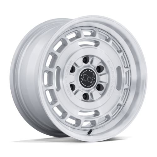 Black Rhino Hard Alloys Vagabond 17x8.5 Inch Silver Gloss Wheels with Machined Face and 6x139.7 Bolt Pattern