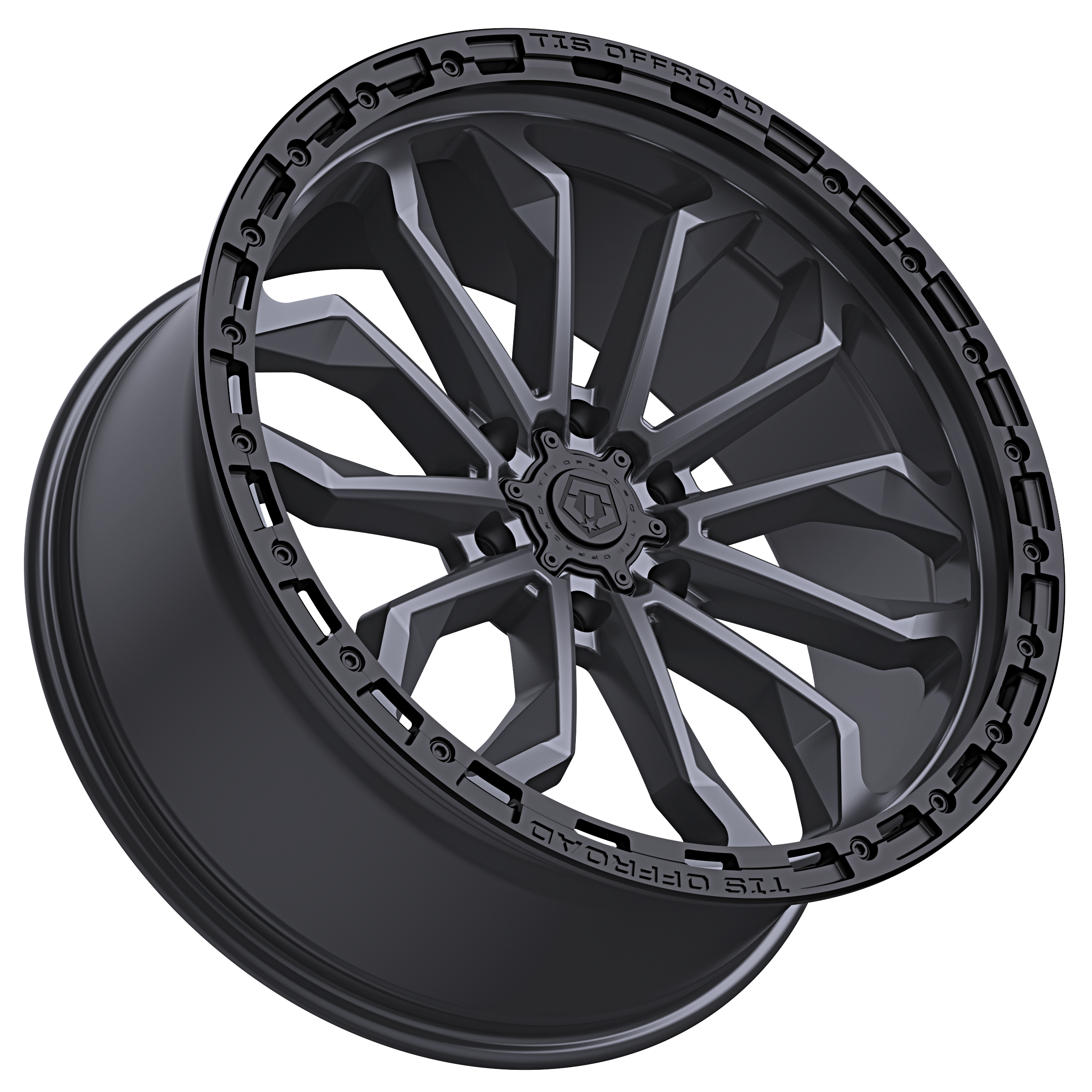 20X10 TIS OFF-ROAD 556AB WHEELS 8X180 -20 OFFSET - ANTHRACITE WITH BLACK LIP RING