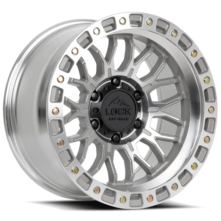 17X9 LOCK OFF-ROAD COMBAT WHEELS - 6X5.50 WITH -12 OFFSET - SILVER MACHINED