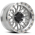 17X9 LOCK OFF-ROAD COMBAT WHEELS - 6X5.50 WITH -12 OFFSET - SILVER MACHINED