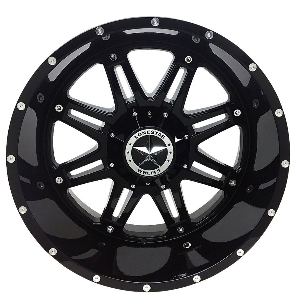 22X12 LONESTAR OUTLAW WHEELS 6X5.5(139.7) & 6X135 -44 Offset