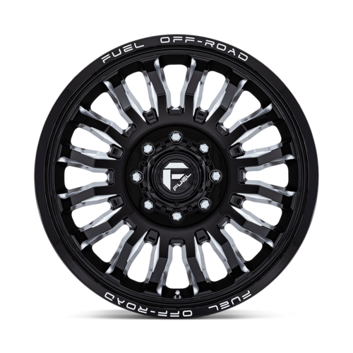 Fuel 1PC D868 ARC Dually 20x8.25 Inch Gloss Black Milled Wheel with 8x210 Bolt Pattern and 154.30mm Center Bore