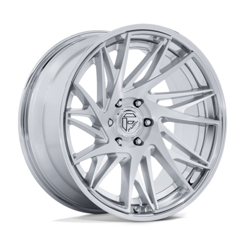 Fuel 1PC Dynamo 24x10 Wheel - Silver Gloss Finish with Chrome Lip & Brushed Face