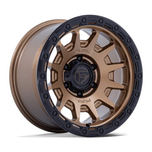 Fuel 1PC FC884 Fortress 17x9 Matte Bronze with Gloss Black Lip Wheel