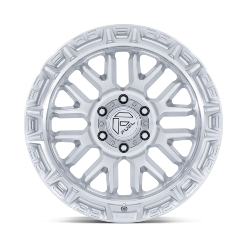 Fuel 1PC FC890 RAIL 20x10 Inch Gloss Silver Machined Face Wheel with 5x127 Bolt Pattern and -18 Offset
