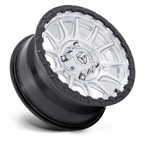 Fuel UTV Piston Wheel 15x7 4x156 +38mm Hyper Silver Machined with Matte Black Lip