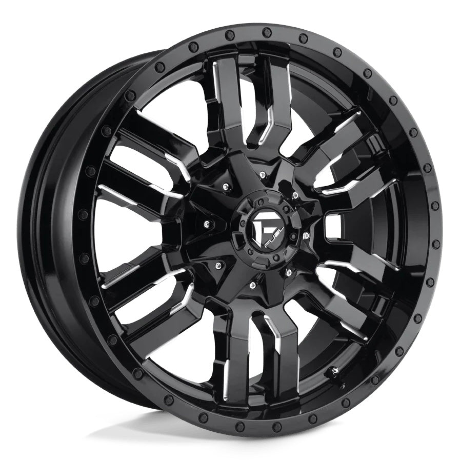 FUEL SLEDGE D595 WHEELS 5X5.5(139.7) & 5X150 - GLOSS BLACK & MILLED