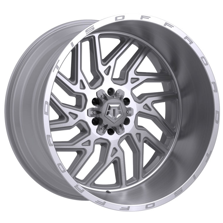 22X12 TIS OFF-ROAD 544BSM WHEELS 8X180, -44 OFFSET - SILVER BRUSHED