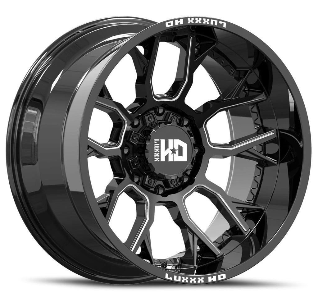 LUXXX LHD39 WHEELS 8X170 - GLOSS BLACK & MILLED