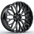 22X12 TIS OFF-ROAD 565BM WHEELS 8X180 -44 OFFSET - GLOSS BLACK & MILLED