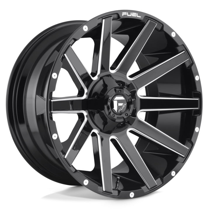 FUEL CONTRA D615 WHEELS 5X5.5(139.7) & 5X150 - GLOSS BLACK & MILED