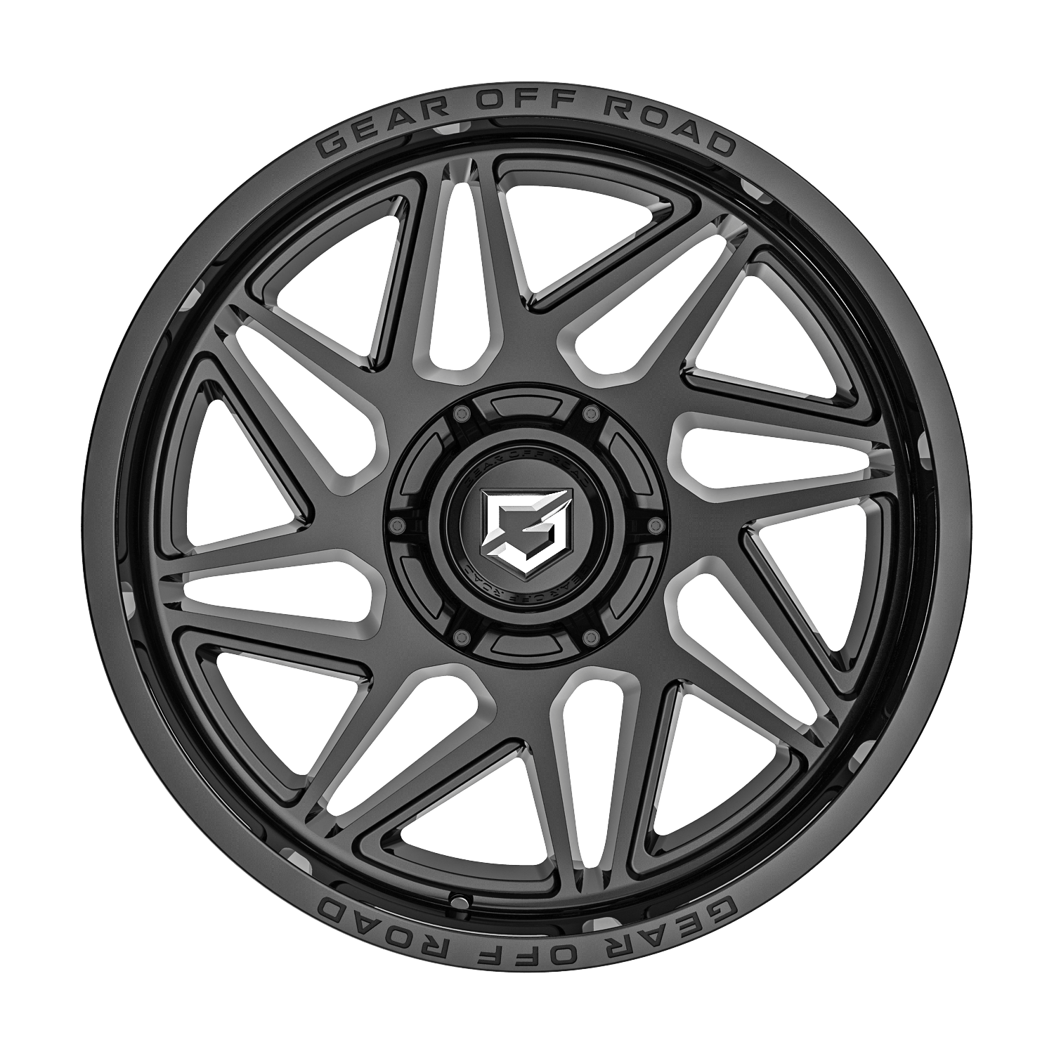 Gear Off Road 761B 20x12 Cast Aluminum Wheel with 6x135 and 6x5.50 Bolt Patterns, -44 Offset