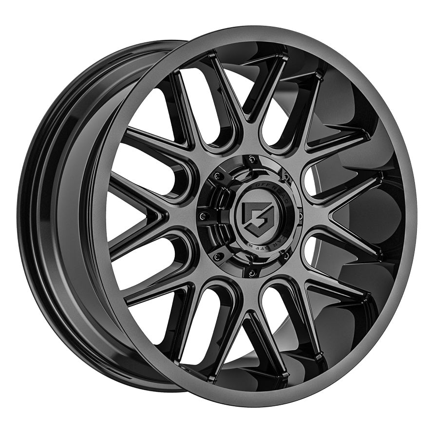 Gear Off Road 771B 20x9 Cast Aluminum Wheel with 5x5.50 and 5x150 Bolt Patterns, +18 Offset
