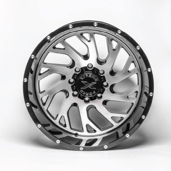 20X10 XTREME FORCE XF-8 WHEELS 6X5.5(139.7) -19 OFFSET - GLOSS BLACK & MACHINED FACE