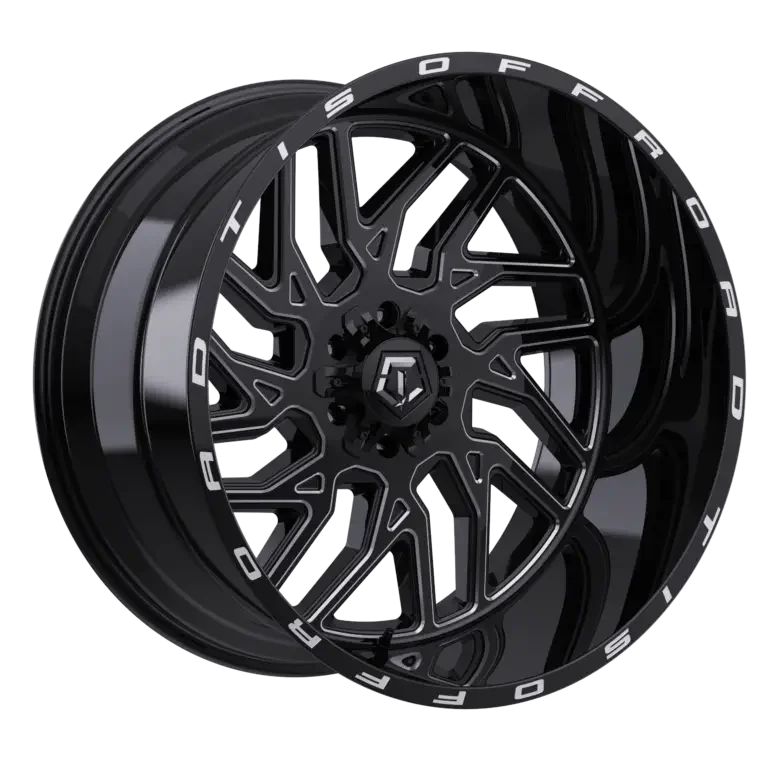 18X9 TIS 544BM  OFF-ROAD WHEELS WITH 5X5.00/5X5.50 BOLT PATTERN AND +00 OFFSET - GLOSS BLACK & MILLED