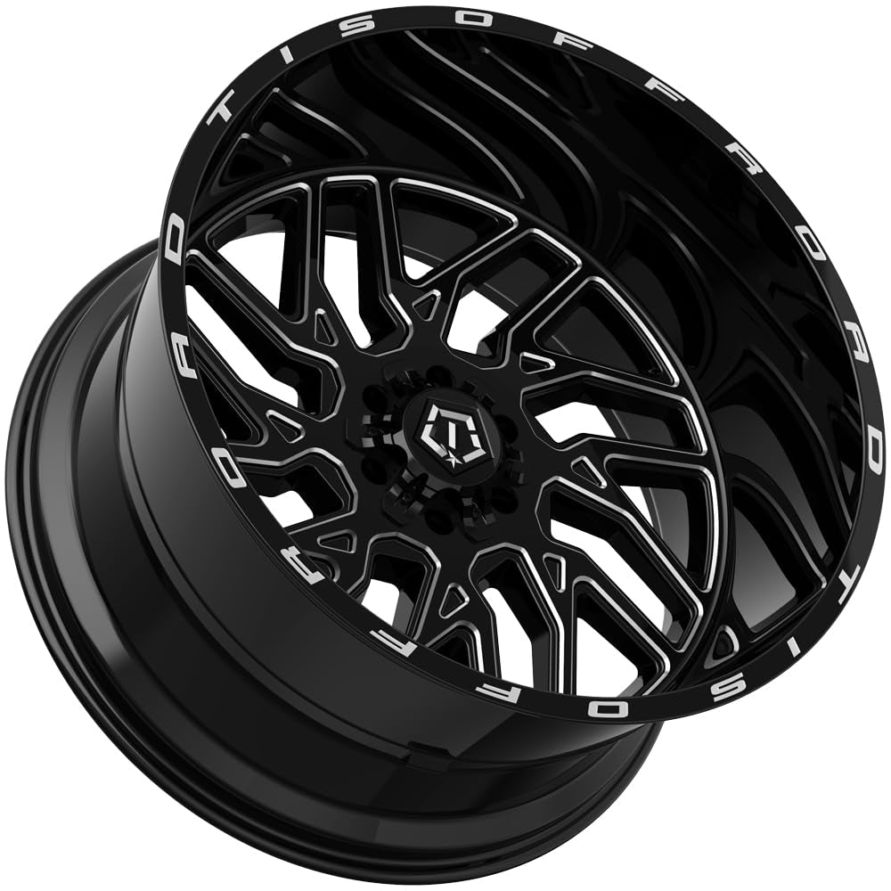 18X9 TIS 544BM  OFF-ROAD WHEELS WITH 5X5.00/5X5.50 BOLT PATTERN AND +00 OFFSET - GLOSS BLACK & MILLED