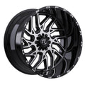 22X12 TIS 544MB WHEELS 6X5.5(139.7) & 6X135 -44 OFFSET - GLOSS BLACK & MACHINED FACE