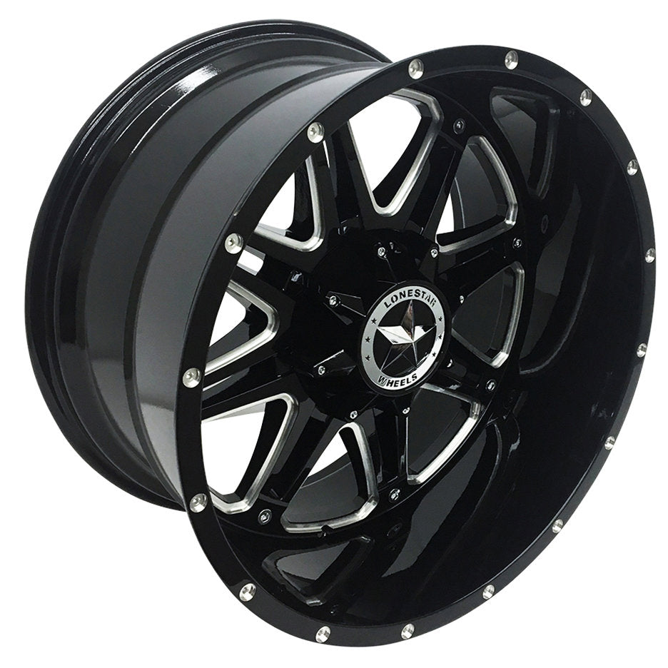 22X12 LONESTAR OUTLAW WHEELS 6X5.5(139.7) & 6X135 -44 Offset