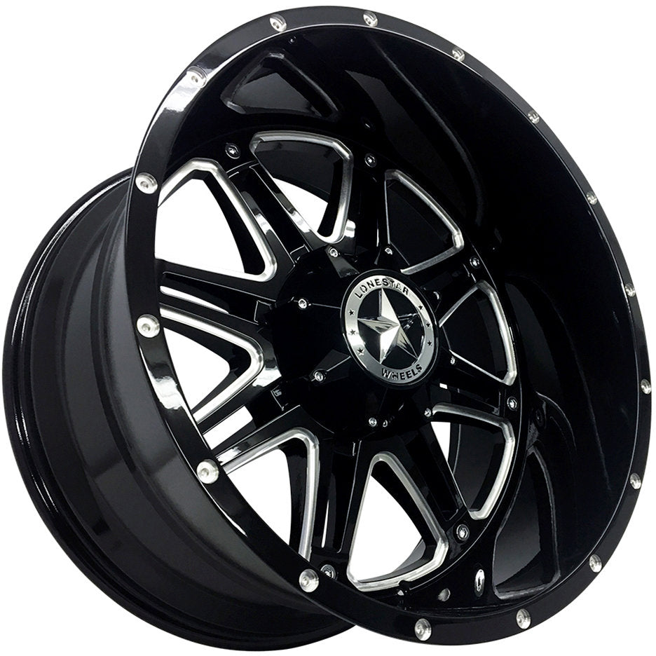 22X12 LONESTAR OUTLAW WHEELS 6X5.5(139.7) & 6X135 -44 Offset