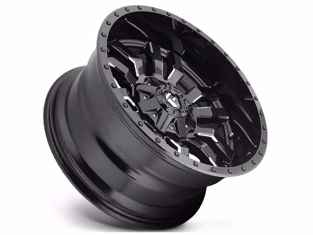 FUEL SLEDGE D595 WHEELS 5X5.5(139.7) & 5X150 - GLOSS BLACK & MILLED