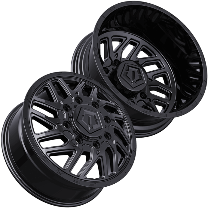 TIS 544B DUALLY WHEELS 8X210 - GLOSS BLACK - SET OF 6