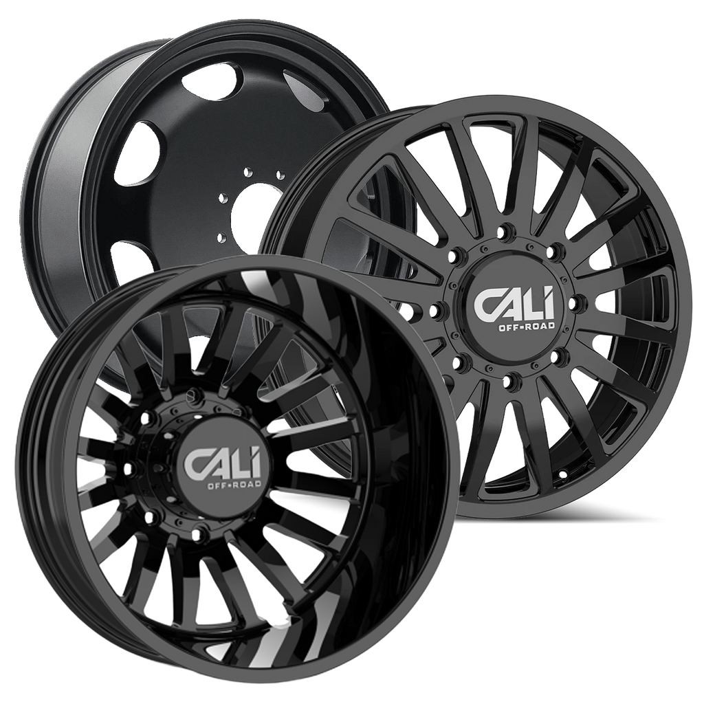 CALI OFF-ROAD SUMMIT 9110D DUALLY WHEELS 8X200 - GLOSS BLACK - SET OF 6