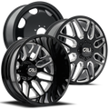 CALI OFF-ROAD INVADER 9115D DUALLY WHEELS 8X200 - GLOSS BLACK & MILED - SET OF 6