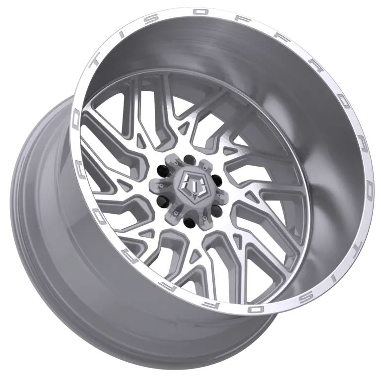 22X12 TIS OFF-ROAD 544BSM WHEELS 8X180, -44 OFFSET - SILVER BRUSHED