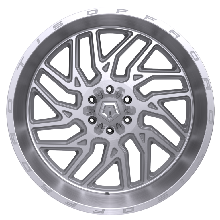 22X12 TIS OFF-ROAD 544BSM WHEELS 8X180, -44 OFFSET - SILVER BRUSHED
