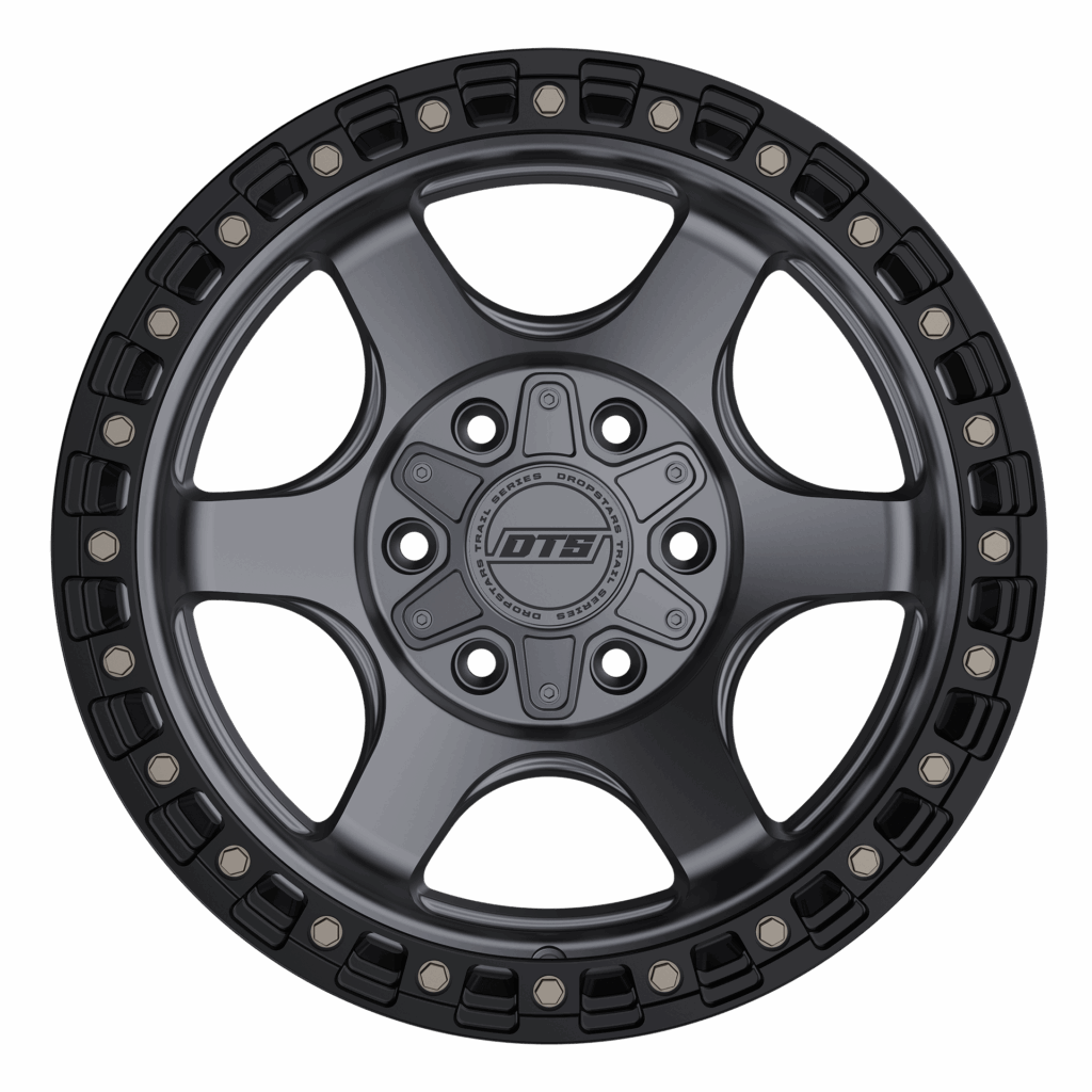 DROPSTAR TRAIL SERIES 604AB WHEELS 5X5.0(127) & 5X5.5(139.7) - ANTHRACITE & BLACK LIP