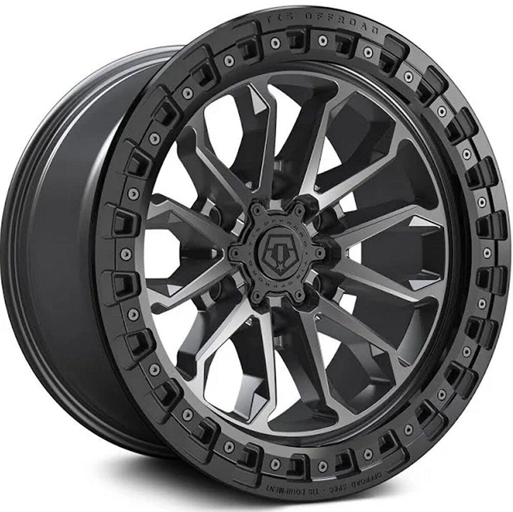 17X9 TIS 556AB OFF-ROAD WHEELS - 5X5.0(127) WITH -12 OFFSET - ANTHRACITE WITH BLACK LIP RING