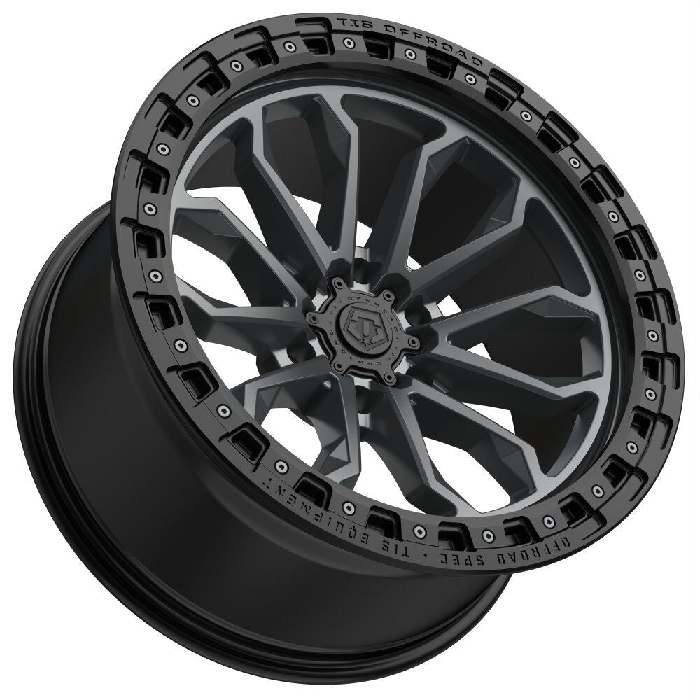 17X9 TIS 556AB OFF-ROAD WHEELS - 5X5.0(127) WITH -12 OFFSET - ANTHRACITE WITH BLACK LIP RING