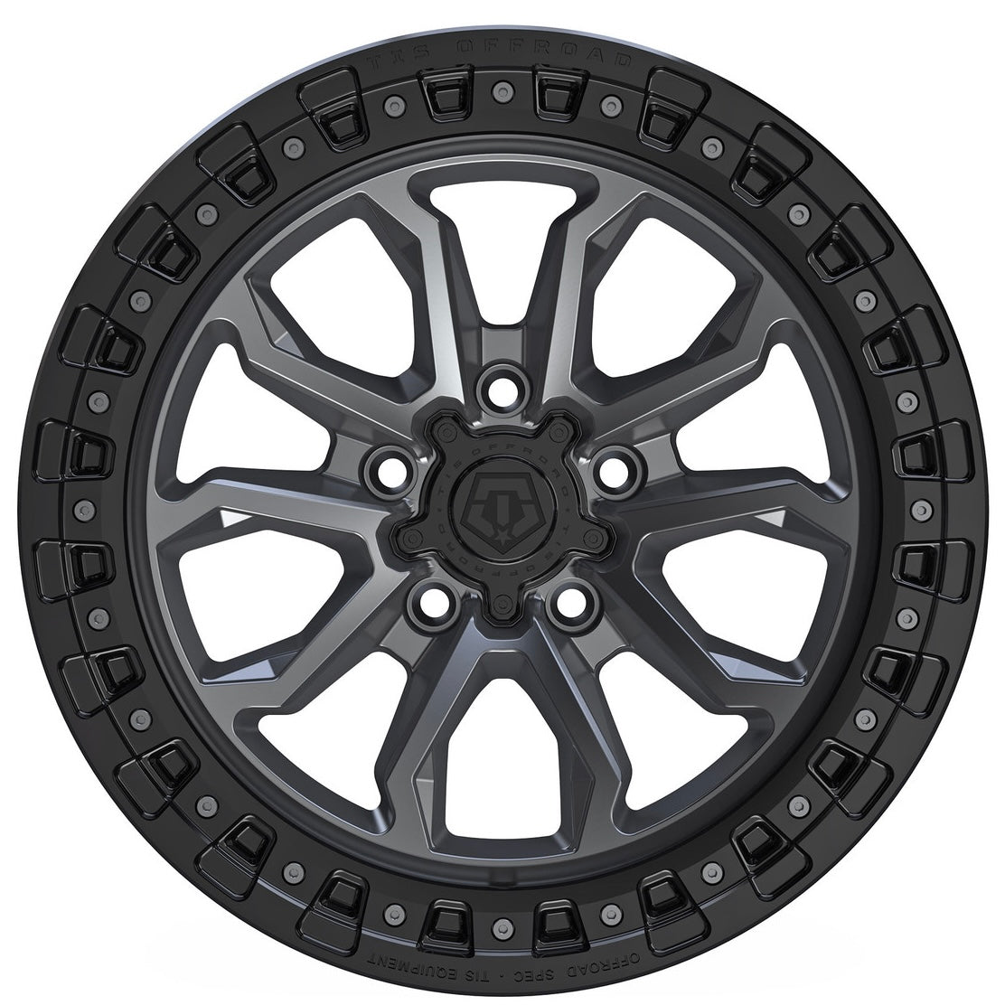 17X9 TIS 556AB OFF-ROAD WHEELS - 5X5.0(127) WITH -12 OFFSET - ANTHRACITE WITH BLACK LIP RING