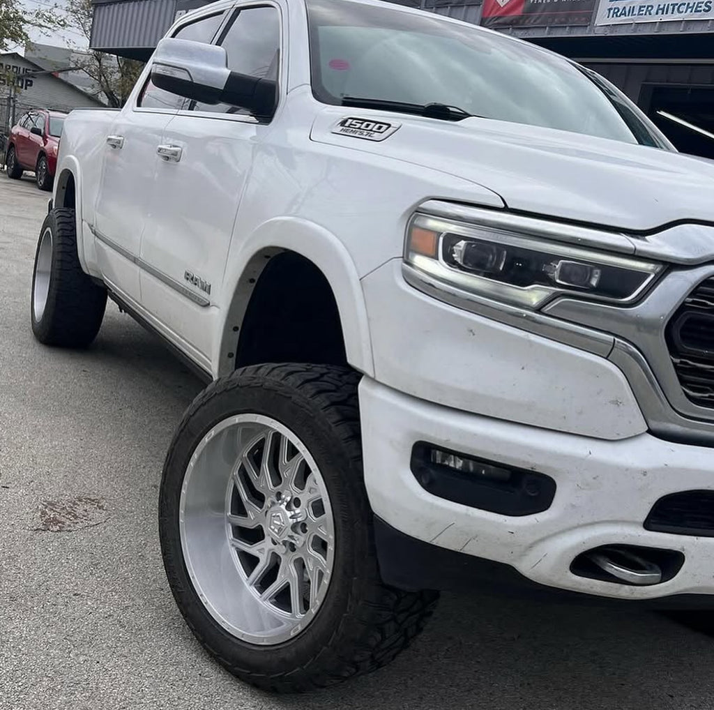 22X12 TIS OFF-ROAD 544BSM WHEELS 8X180, -44 OFFSET - SILVER BRUSHED