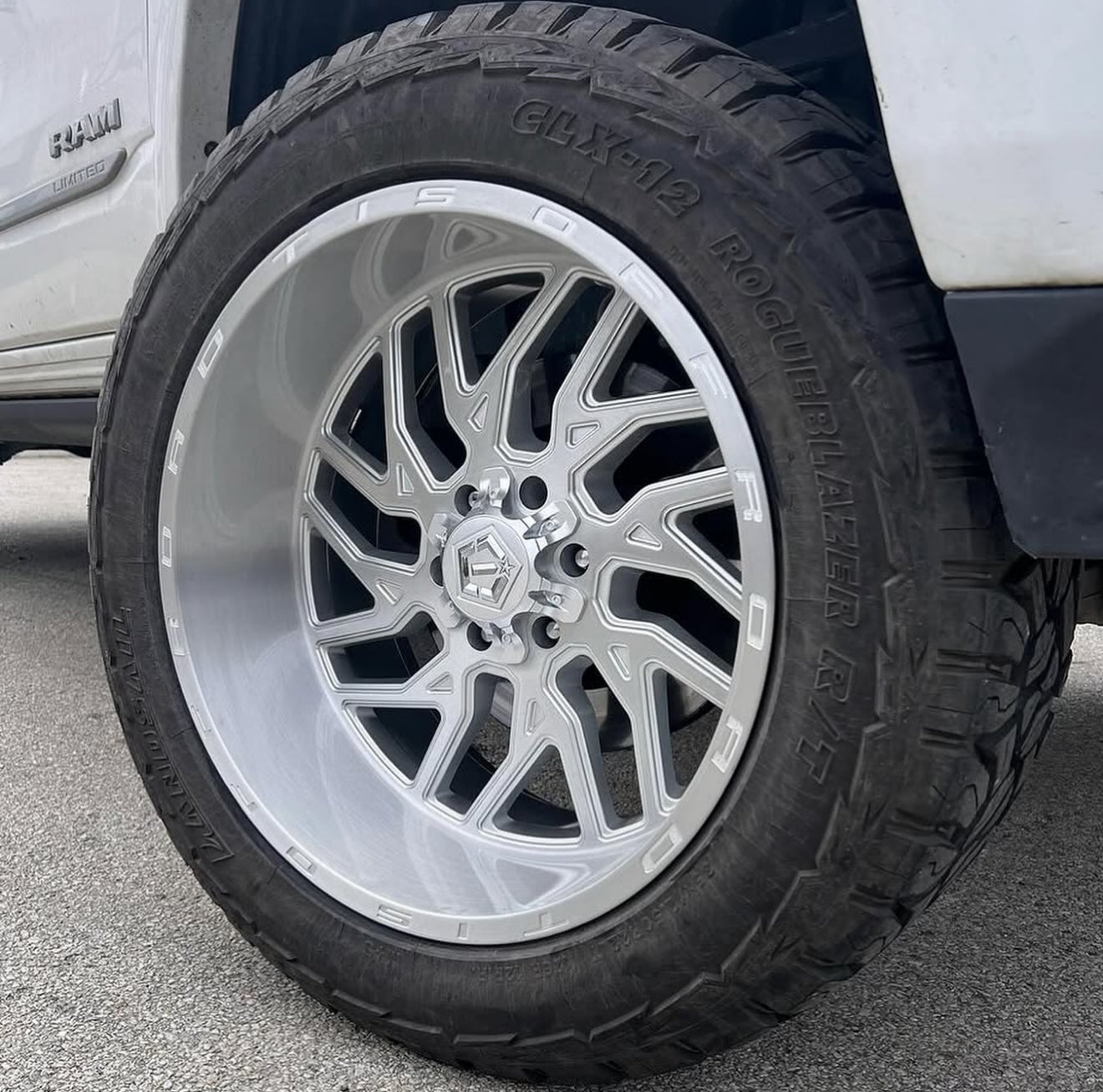 22X12 TIS OFF-ROAD 544BSM WHEELS 8X180, -44 OFFSET - SILVER BRUSHED