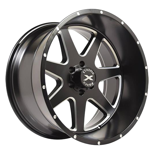 22X12 XTREME FORCE XF-4 WHEELS 6X135 -44 OFFSET - SATIN BLACK & MILLED