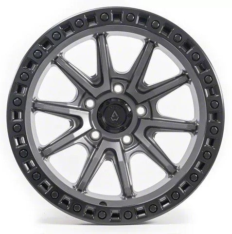 ARENA A106 TREK WHEELS 6X135 - GLOSSY GUN METAL CENTER GLOSSY BLACK LIP