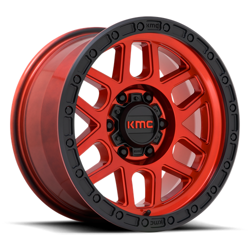 KMC KM544 20x9 Inch 5x5 Bolt Pattern C-Red Black-Lip Wheel