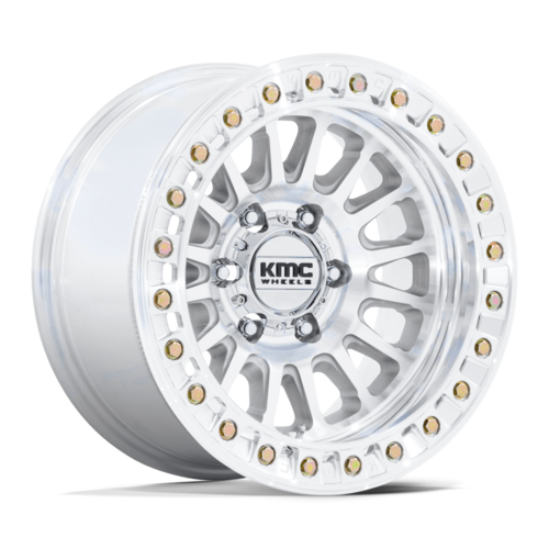 KMC KM239 Impact Beadlock 17x9 Inch Wheel with -38 Offset and Machined Finish