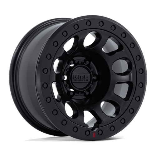 KMC KM241 E25 Beadlock Wheel 17x9 Inches 6x135 Bolt Pattern, +1 Offset, 87.10mm Center Bore, Black-Out Finish