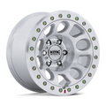 KMC KM241 E25 Beadlock 17x9 Inch Wheels with Machined Finish and 6x139.7 Bolt Pattern