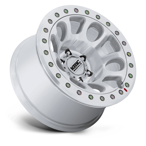 KMC KM241 E25 Beadlock 17x9 Inch Wheel - Machined Finish, 5x127 Bolt Pattern, -12 Offset