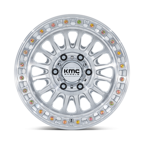 KMC IMS 18x9 Inch Gloss Silver Machined Face Wheel with 6x114.3 Bolt Pattern and +18 Offset
